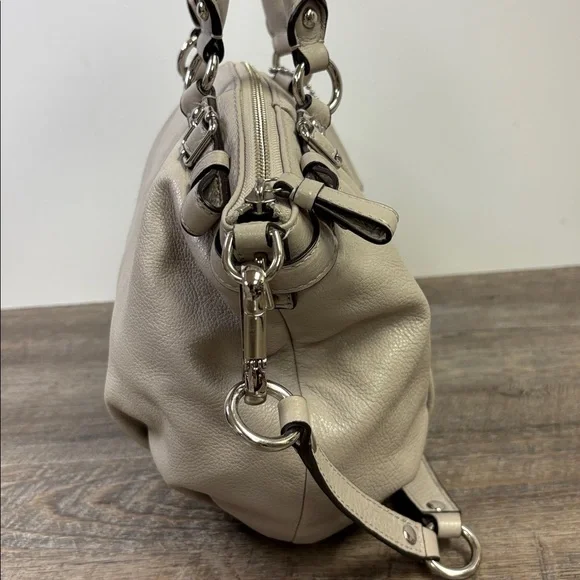 Coach Madison Leather Lindsey Satchel — Pebbled Dove Gray (Style G1120-18609)